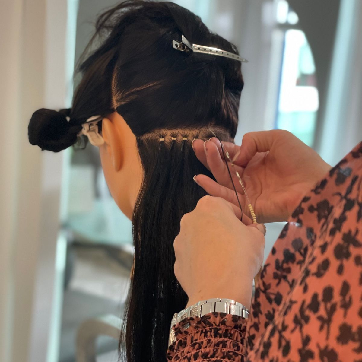 Hair extention fitting by Danielle Alexandra